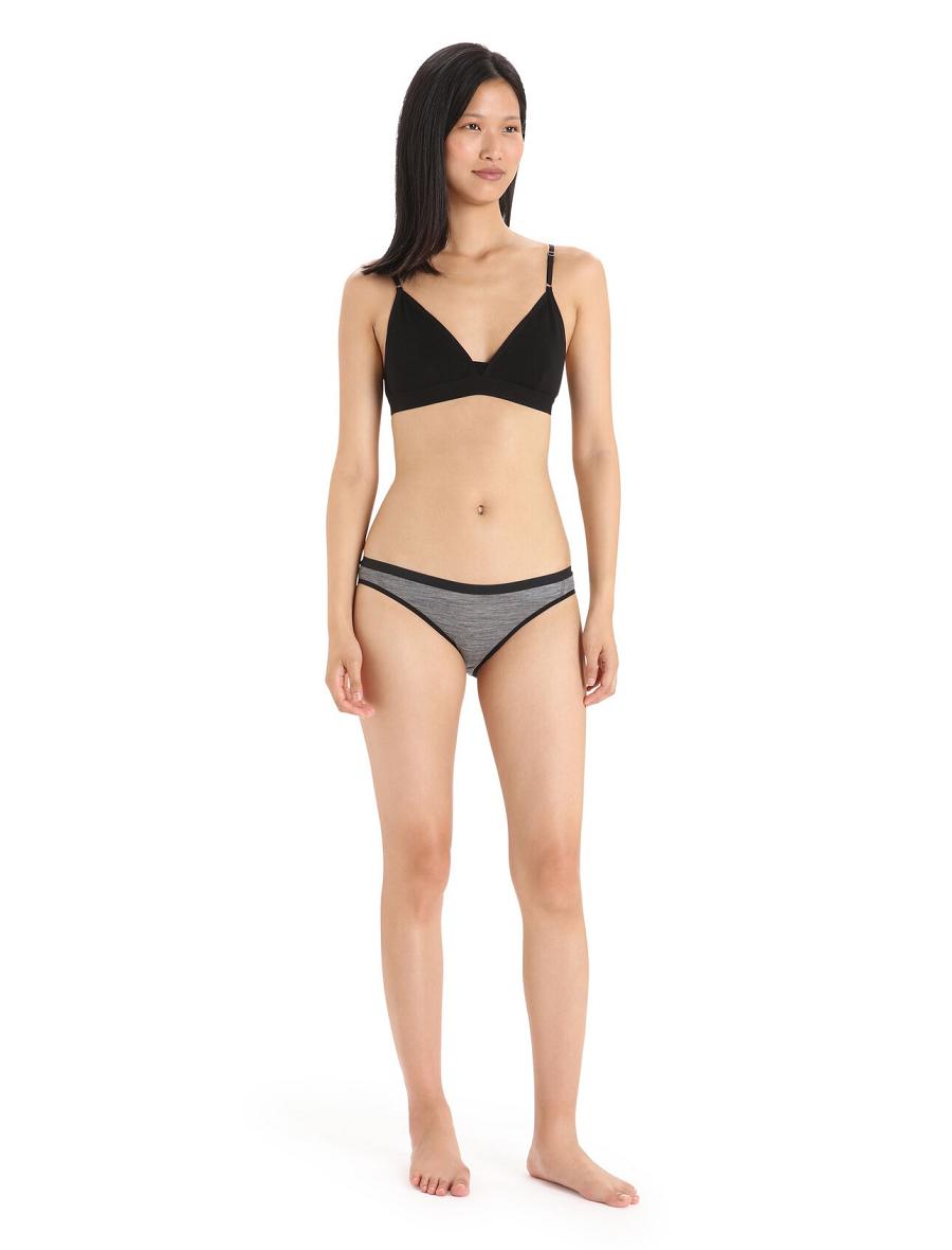 Gritstone Heather Women's Icebreaker Merino Siren Bikini Briefs One Piece & Sets | USA 1740KORI